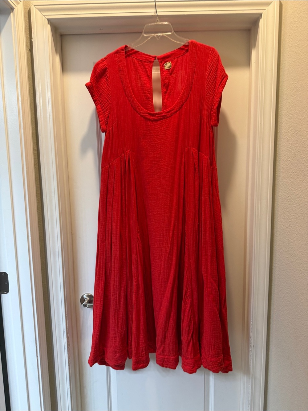 Free People Bright Red Flowing Maxi Dress